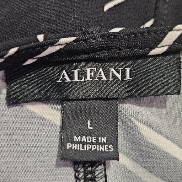 Alfani Size L Black Long-Sleeved Womens Wide Crew Neck Long Dress Shirt  Blouse - Picture 9 of 16